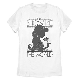 Juniors' Disney's Aladdin Jasmine "Show Me the World" Graphic Tee