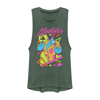 Juniors' Disney's Aladdin Retro Genie Graphic Muscle Tank Top