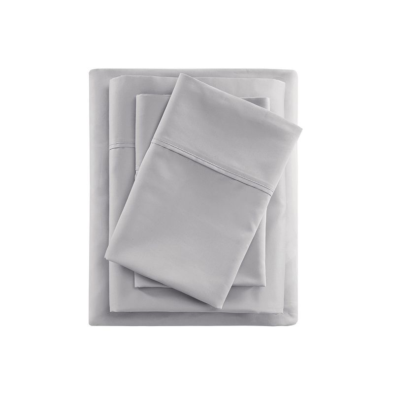 Beautyrest 600 Thread Count Cooling Cotton Rich Sheet Set, Grey, FULL SET
