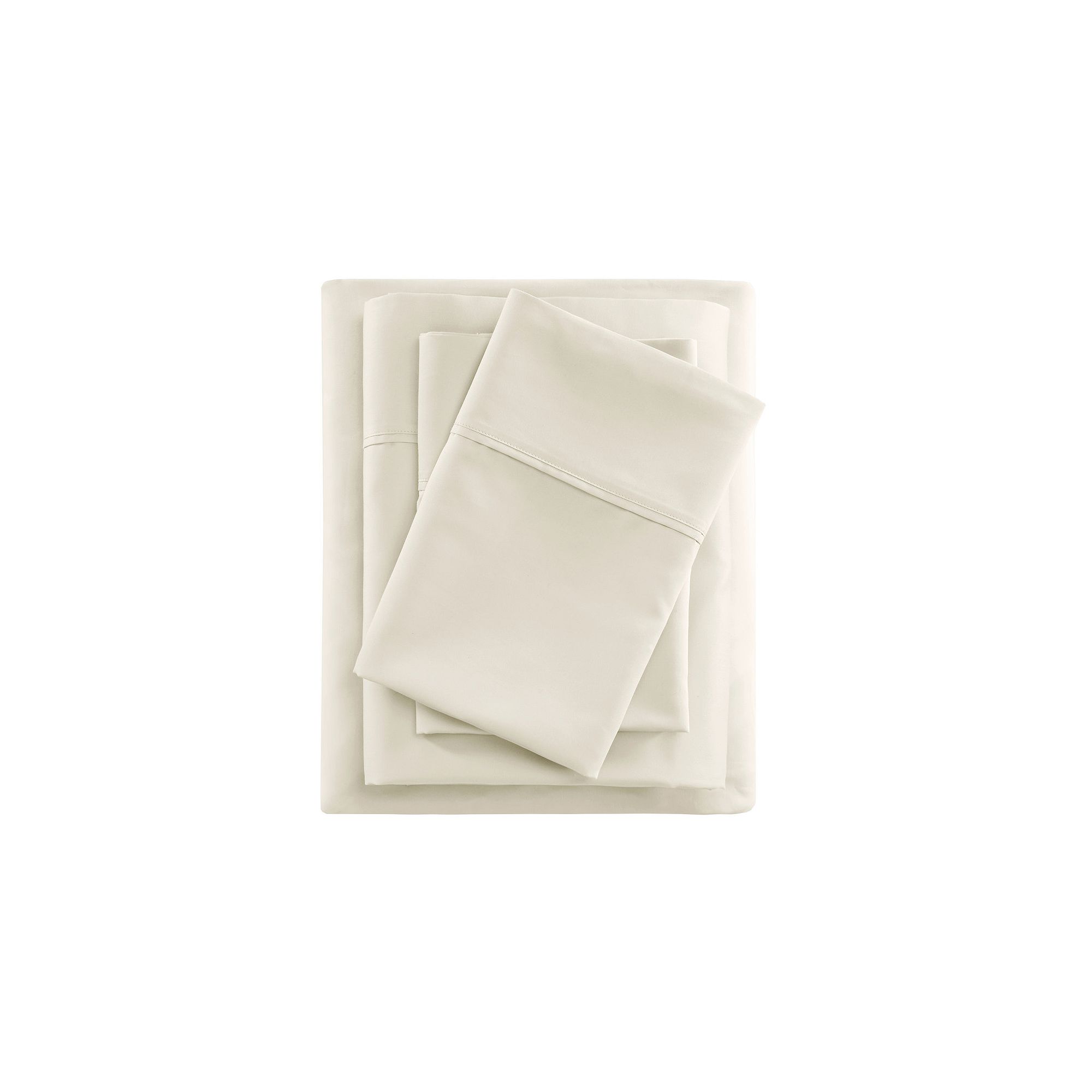 Beautyrest 600 Thread Count 4 Piece Cooling Cotton Blend Sheet Set, Ivory