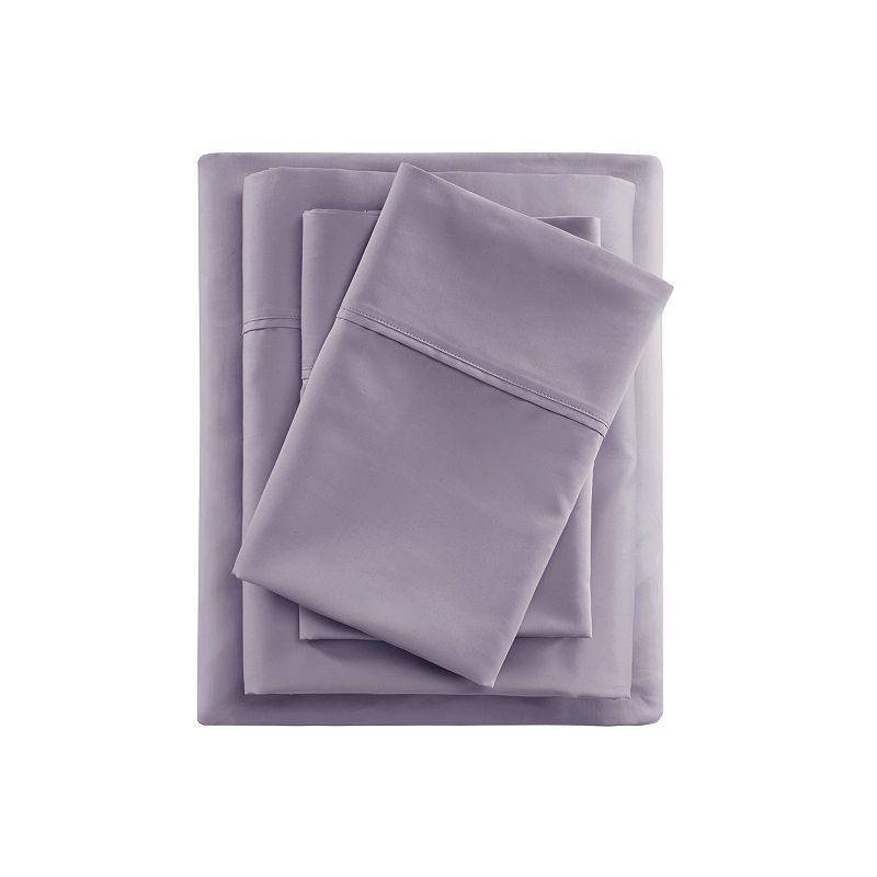 Beautyrest 600 Thread Count Cooling Cotton Rich Sheet Set, Purple, Queen Se