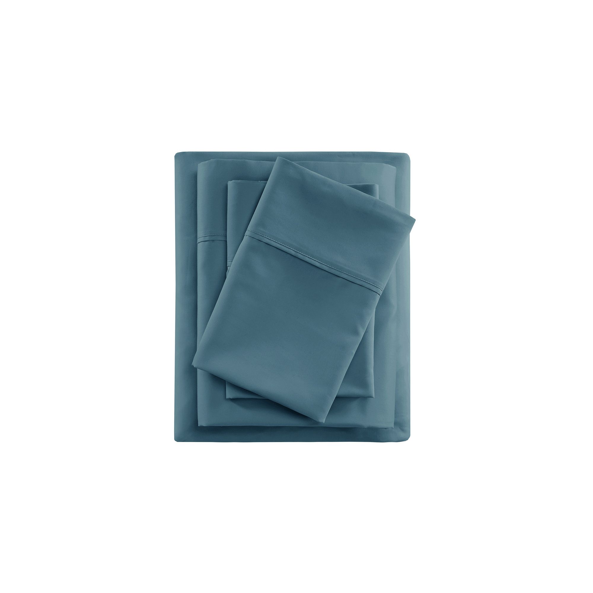 Beautyrest 600 Thread Count 4 Piece Cooling Cotton Blend Sheet Set, Blue
