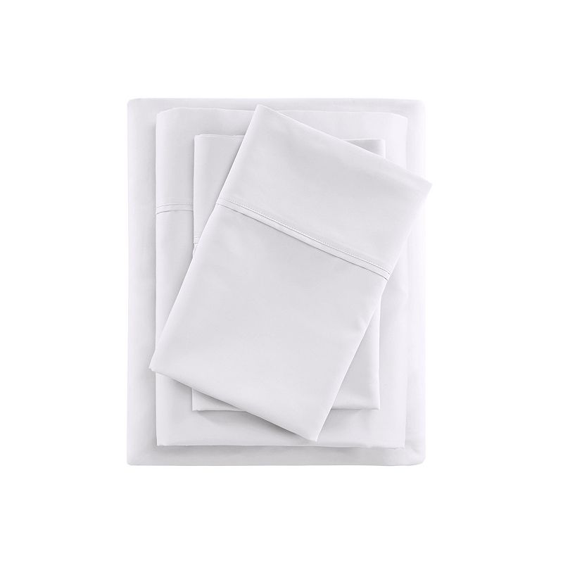 Beautyrest 600 Thread Count Cooling Cotton Rich Sheet Set, White, FULL SET