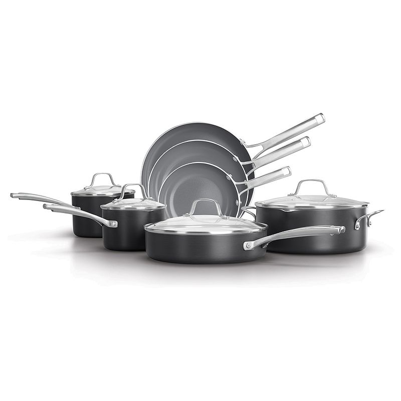 UPC 016853083084 product image for Calphalon® Classic 11-pc. Oil-Infused Ceramic Cookware Set, Gray | upcitemdb.com