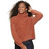 Juniors' SO Long Sleeve Teddy Turtle Neck Pullover