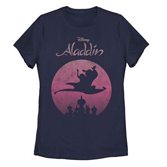 Juniors' Disney's Aladdin Magic Carpet Ride Night Portrait Graphic Tee