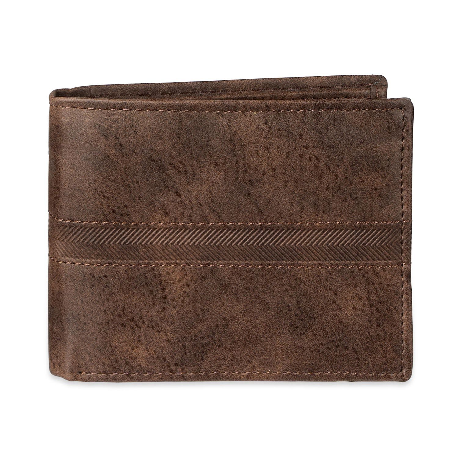 Eddie Bauer Men's Pioneer Leather and Printed Cotton Canvas Passcase  Wallet, Multi, One Size