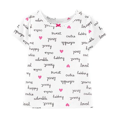 Baby Girl Carter's Slogan Tee & Heart Shortalls Set