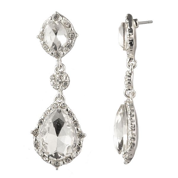 Dana Buchman Simulated Crystal Double Drop Earrings