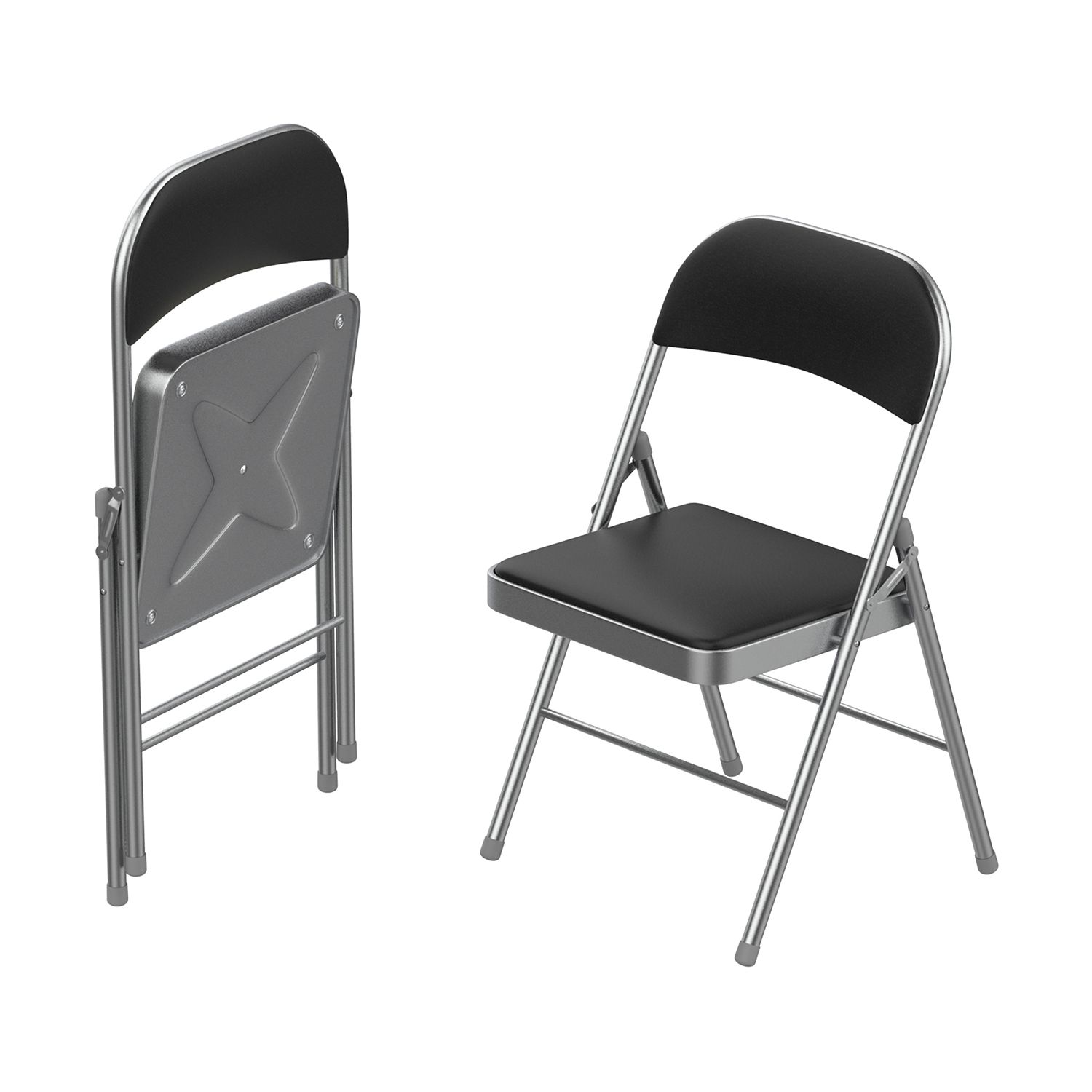 Image for Lavish Home Black/Silver Folding Chairs at Kohl's.