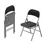 Lavish Home Black/Silver Folding Chairs