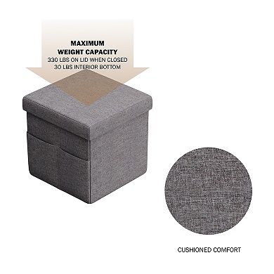 Lavish Home 2 Foldable Storage Cubes with Pockets