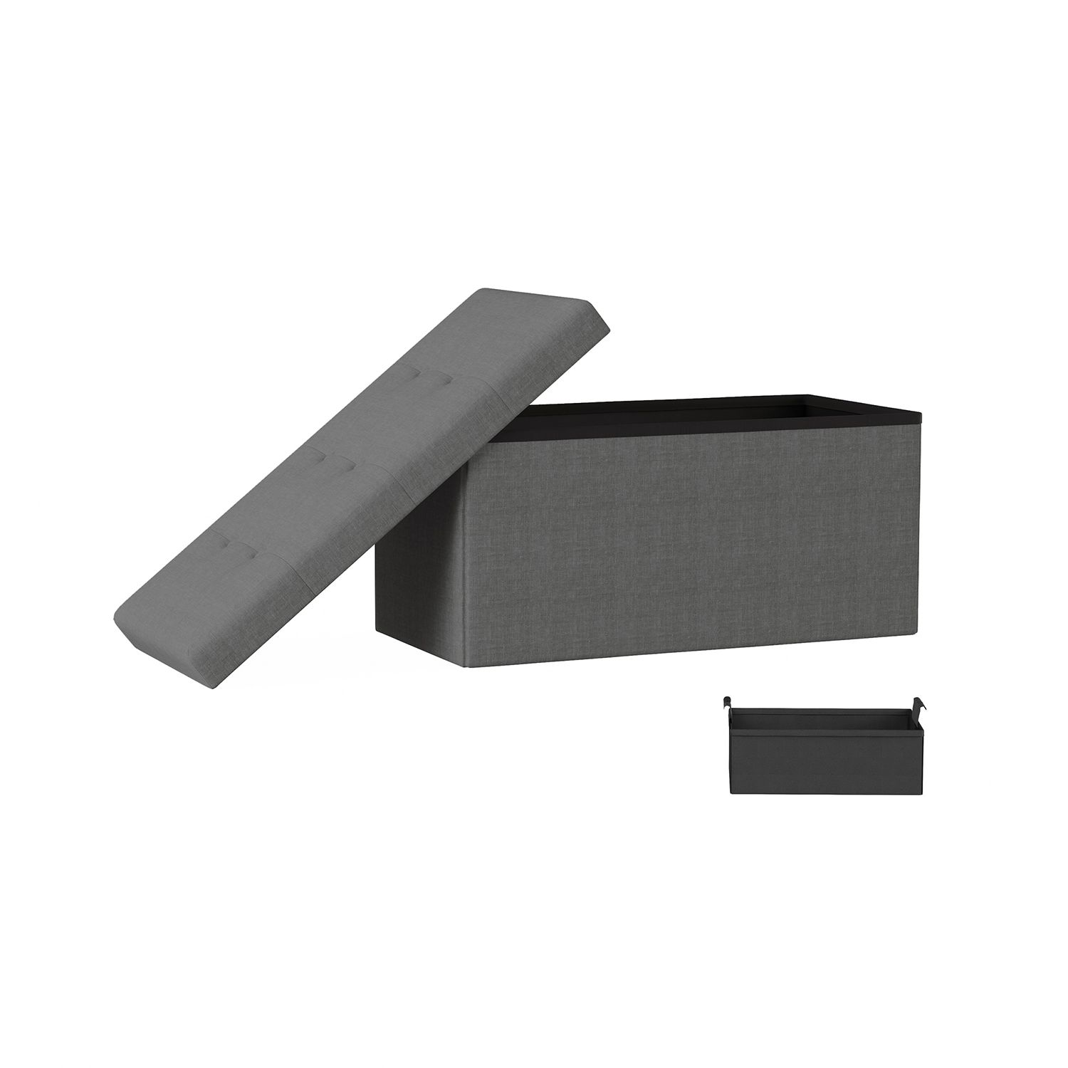 Image for Lavish Home Large Tufted Folding Storage Bench Ottoman at Kohl's.
