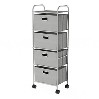 Lavish Home 4 Fabric Drawer Rolling Storage Cart