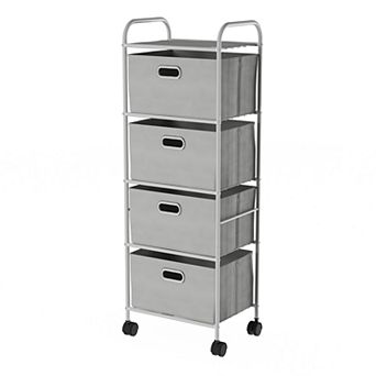 Lavish Home 4 Fabric Drawer Rolling Storage Cart
