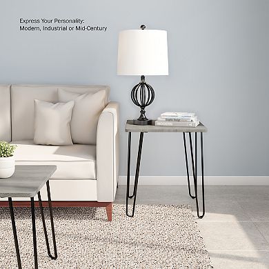 Lavish Home End Table with Hairpin Legs