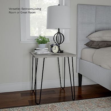 Lavish Home End Table with Hairpin Legs