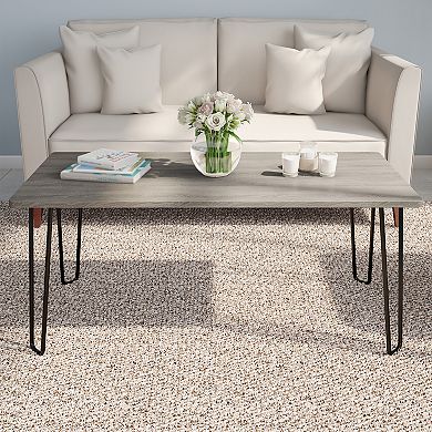 Lavish Home Coffee Table with Hairpin Legs