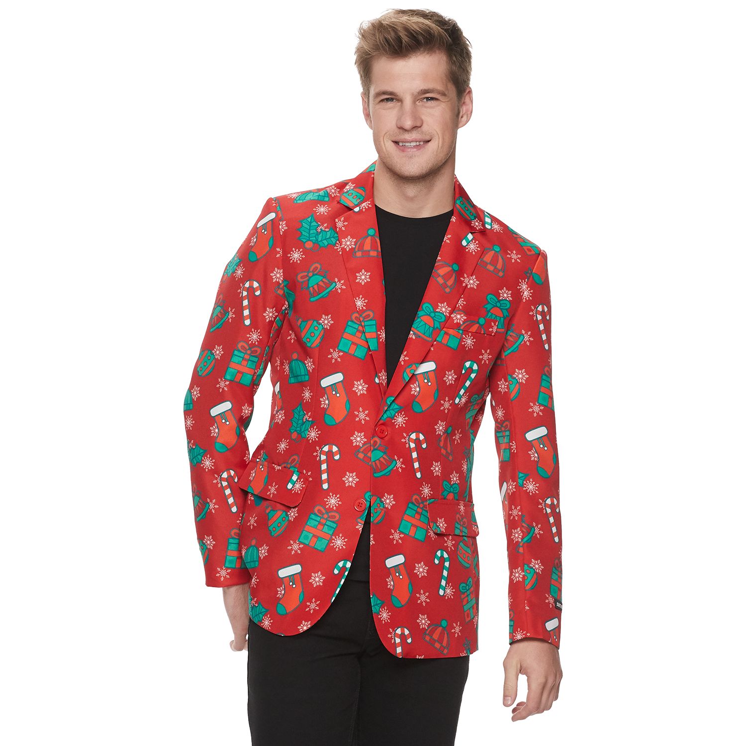 mens red christmas blazer