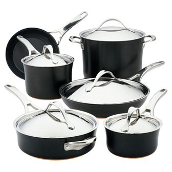 Anolon Nouvelle 11 pc Copper Luxe Hard-Anodized Nonstick Cookware Set