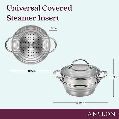 Anolon Classic Stainless Steel Universal Covered Steamer Insert