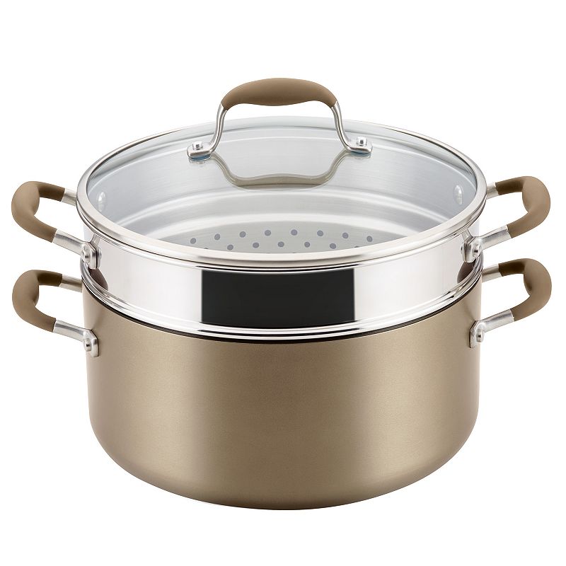 Anolon Advanced Home 8.5-qt. Wide Stockpot with Insert, Brown, 8 QT
