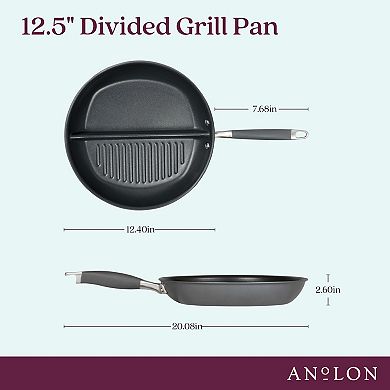 Anolon Advanced Home 12.5-in. Divided Grill & Griddle Skillet