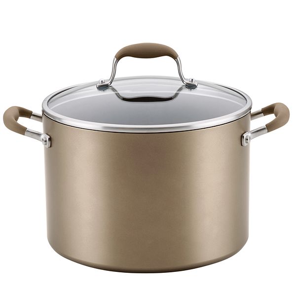 Anolon 10qt Advanced Home Hard Anodized Nonstick Stockpot with Lid Bronze