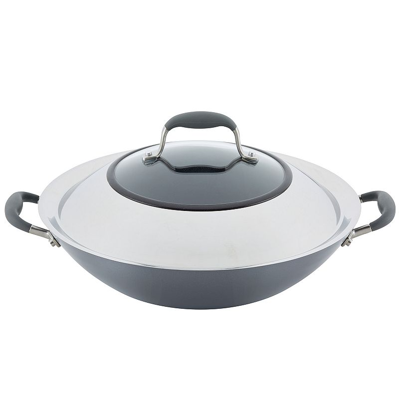 Anolon Advanced Home 14-in. Wok with Side Handles, Grey, 14