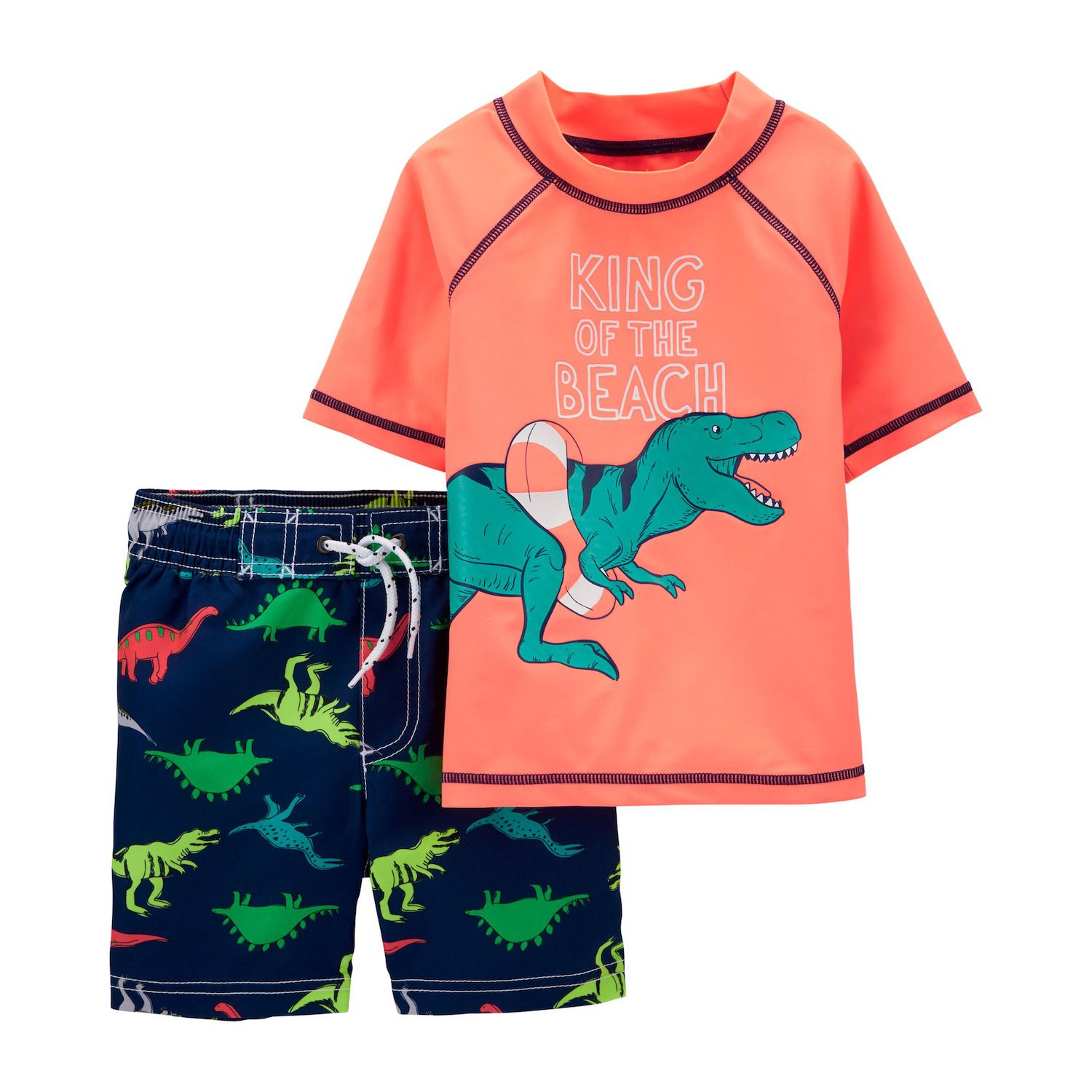 boy swim trunks and rash guard