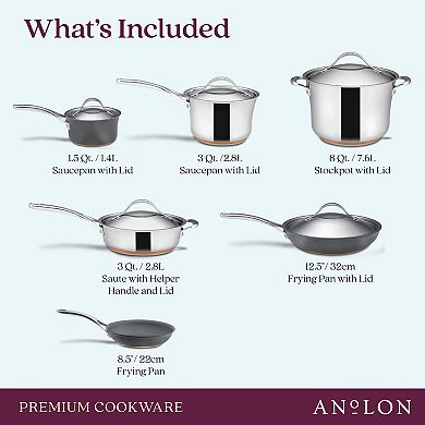 Anolon Nouvelle 11-pc. Mixed Metals Cookware Set