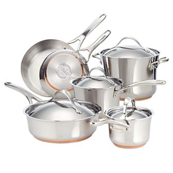Anolon Nouvelle Copper Stainless Steel 10 pc Cookware Set