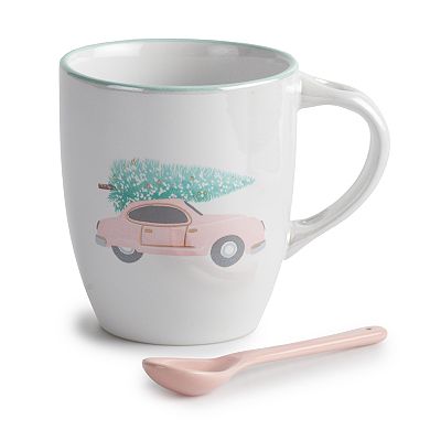 LC Lauren Conrad Holiday Tree Mug with Spoon