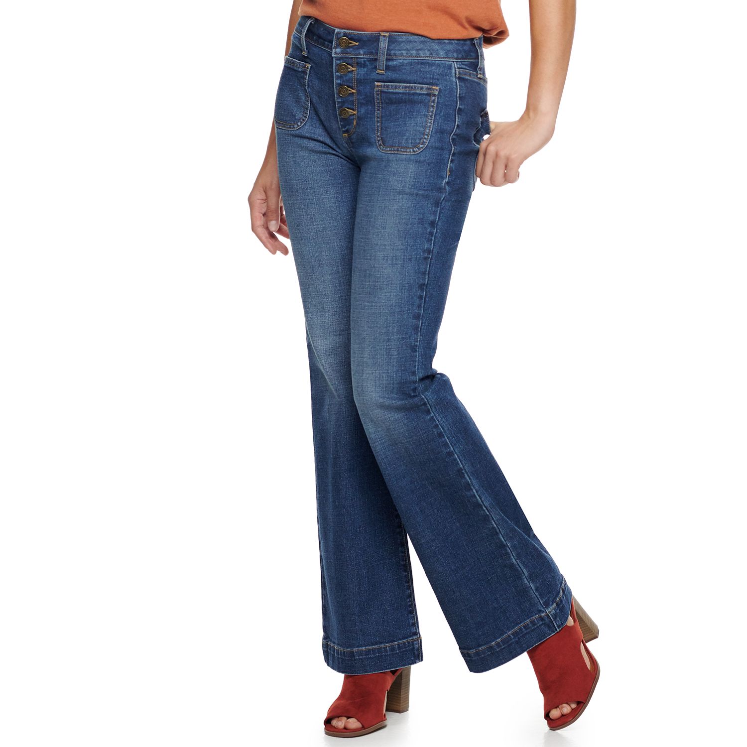 ladies wide leg jeans