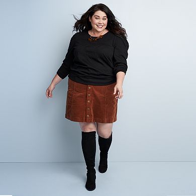 Plus Size EVRI™ Draped Twill Shirt