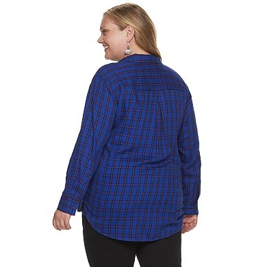 Plus Size EVRI™ Draped Twill Shirt