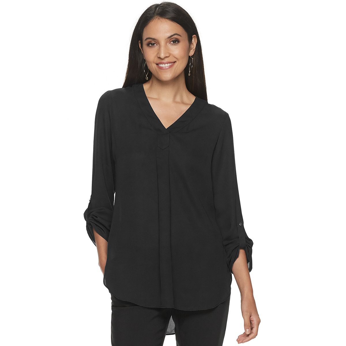 Black women's 3/4-sleeve top