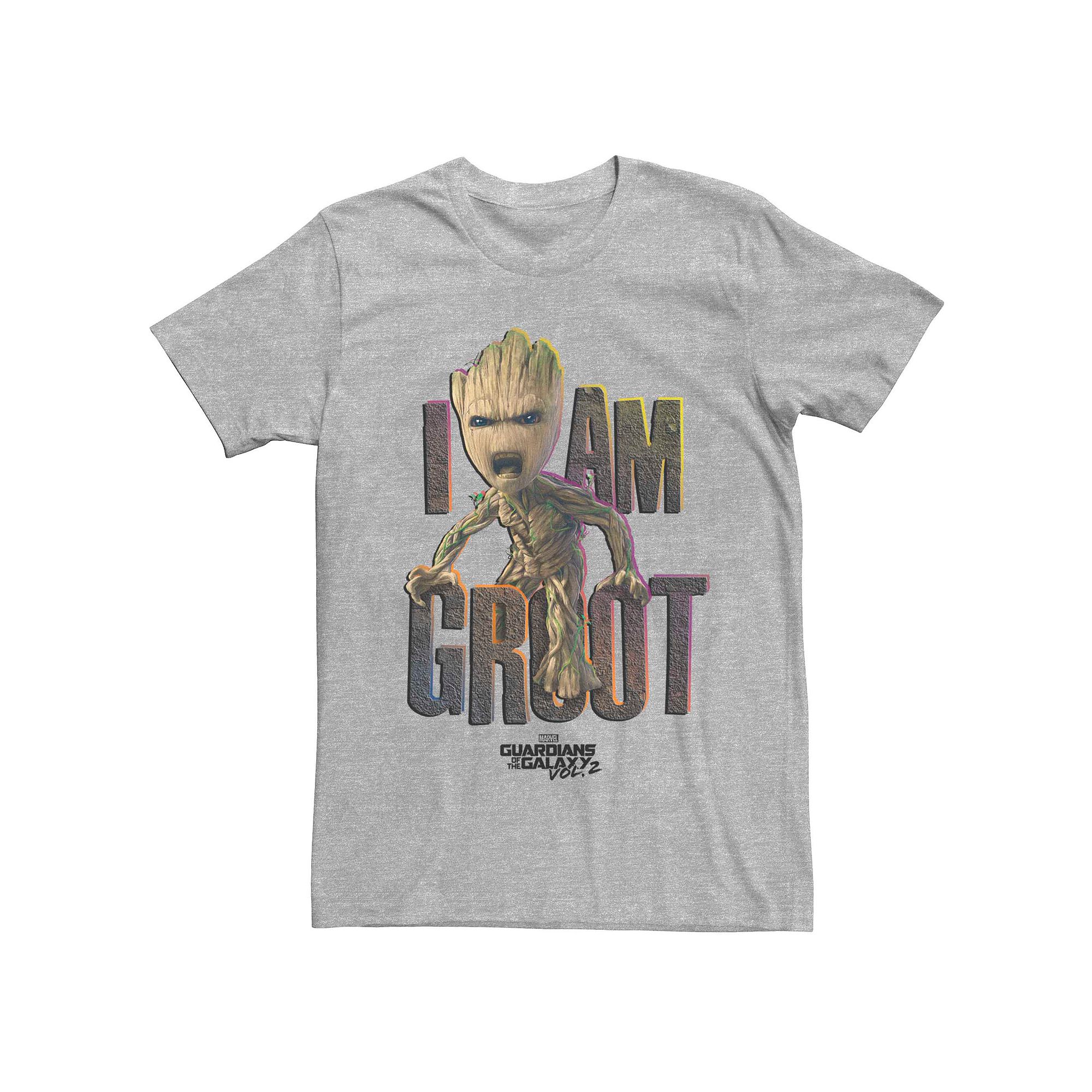 Mens Marvel Guardians Of The Galaxy 2 Groot Yell Colorful Poster Tee, Size