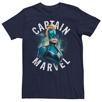 Men's Captain Marvel Kree Uniform Space Portrait Tee Shirt