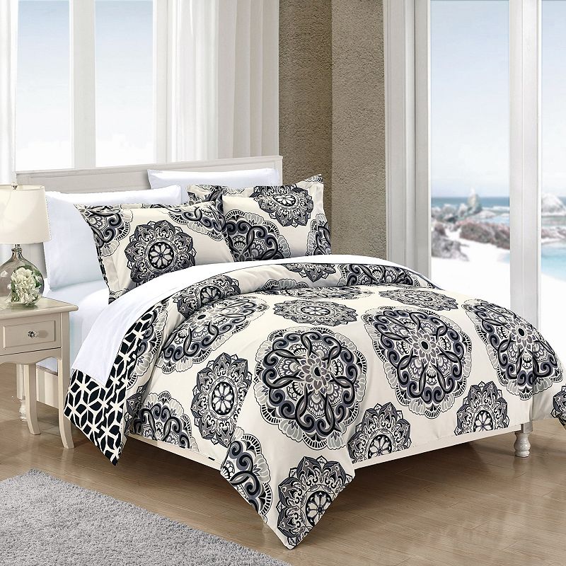 Chic Home Ibiza 7-pc. Duvet Cover & Sheet Set, Black, Full/Queen