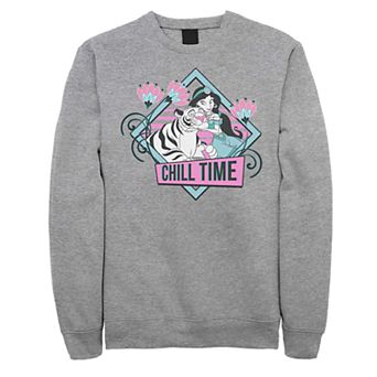 Juniors' Disney's Aladdin Jasmine & Rajah Chill Time Fleece Sweatshirt