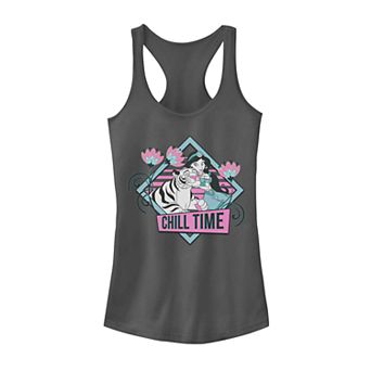 Juniors' Disney's Aladdin Jasmine & Rajah Chill Time Graphic Tank Top