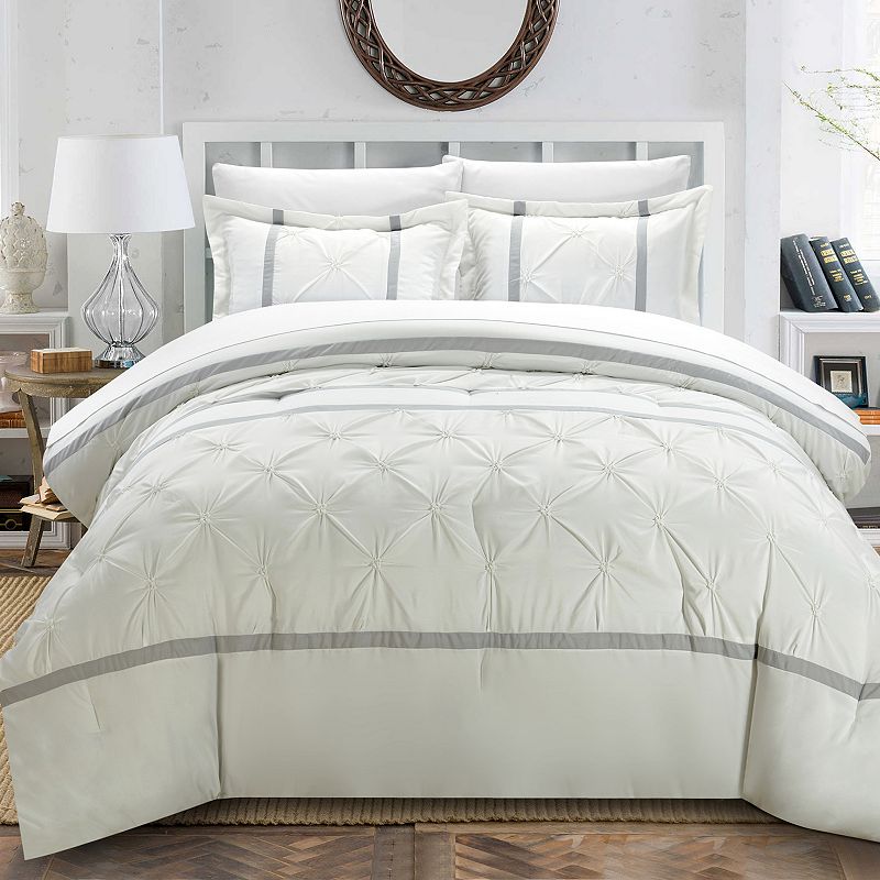 Chic Home Veronica 7-pc. Duvet Cover & Sheet Set, White, Queen