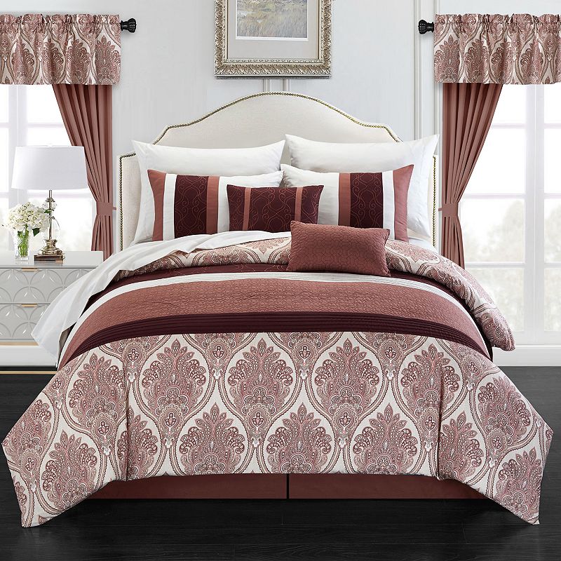 48465790 Chic Home Vivaldi 20-pc. Comforter, Window Treatme sku 48465790