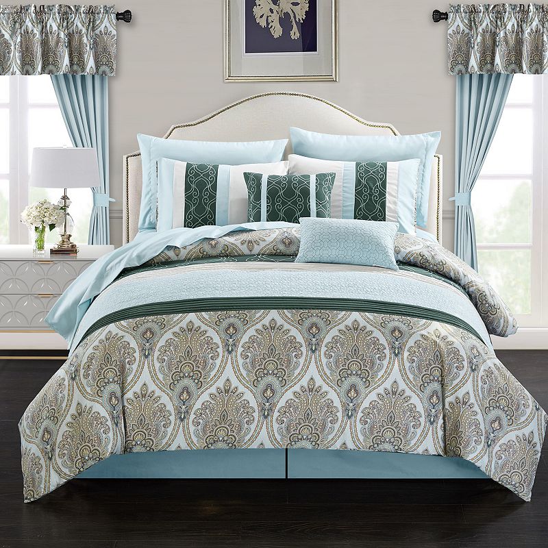 58573744 Chic Home Vivaldi 20-pc. Comforter, Window Treatme sku 58573744