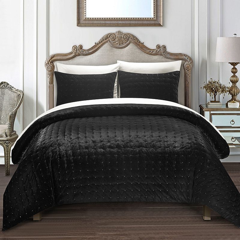 Chic Home Chyna 3-pc. Comforter & Sham Set, Black, Queen