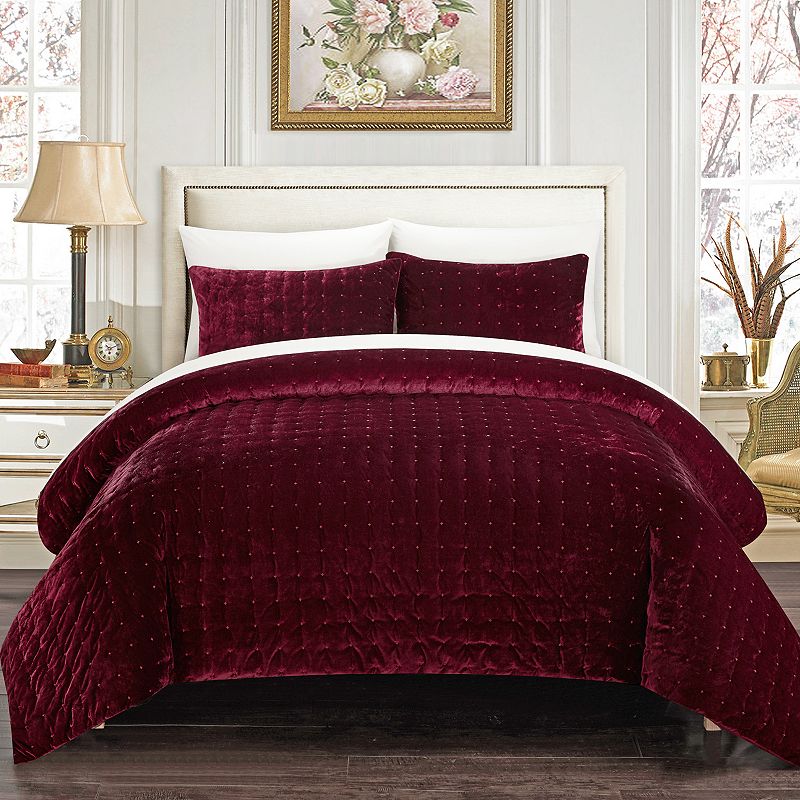Chic Home Chyna 3-pc. Comforter & Sham Set, Dark Red, Queen