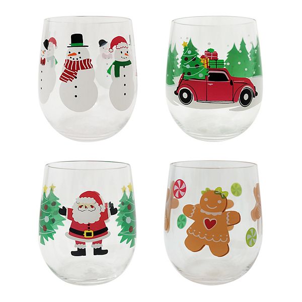 Holiday Home Stemless Wine Glass Assortment, 4 ct - Kroger