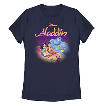 Juniors' Disney's Aladdin Classic Movie Artwork Graphic Tee