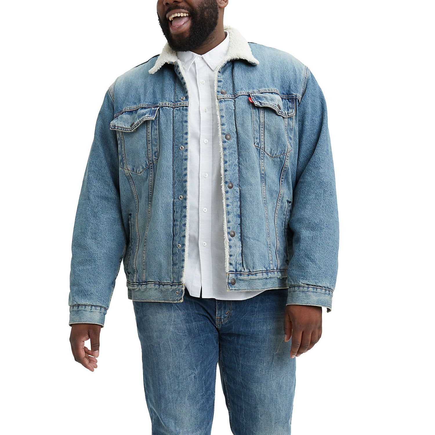 levis denim sherpa jacket men's